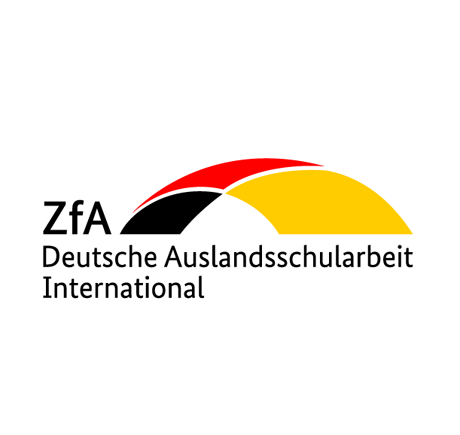 Logo der Zentralstelle für das Auslandsschulwesen: eine stilisierte Brücke in den Farben der Bundesrepublik Deutschland